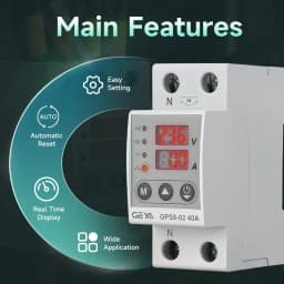 GEYA GPS8 Single Phase & Three Phase Voltage Current Relay Protector  Over Voltage Under Voltage Protective Device  63A 220VAC