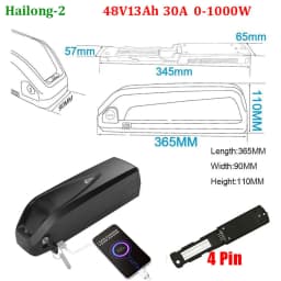 21700 18650 Hailong EBike Battery 36V 15Ah 48V14Ah for Electrict Bicycle 1500W 1000W 750W 500W 350W Electric Bike Motor