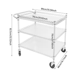 Serving Trolley with Wheels 3 Shelves Tea Trolle for Hotel Restaurant Kitchen