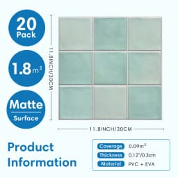 20PCS 3D Matte Wall Panels, 30×30cm – Peel and Stick Tiles for Kitchen, RV, and Bathroom Renovations, Decorative Wall Panels