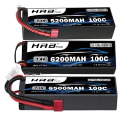 HRB 2S RC Lipo 7.4V 5200mah 6200mah 6500mah RC Car Lipo Battery Hard case 100C With Deans T Plug for RC Car Truck Monster