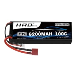 HRB 2S RC Lipo 7.4V 5200mah 6200mah 6500mah RC Car Lipo Battery Hard case 100C With Deans T Plug for RC Car Truck Monster