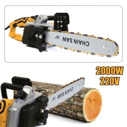 2200W Chainsaw 220V Electric Chainsaw with Driving Full Copper Orange 16 Inch Longitudinal Motor 800r/min