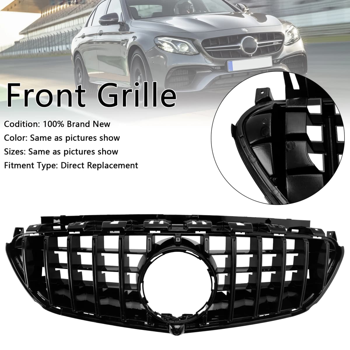 Front Bumper Grille Grill Fit for Mercedes Benz W213 E63 E63S AMG 2016-2020 Only