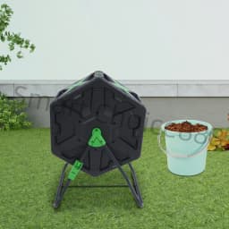 70L Chamber Compost Tumbler Outdoor Tumbling Composting Bins 360° Rotation Volume Garden Composter Single-Chamber
