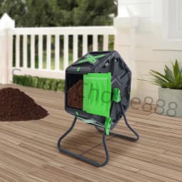 70L Chamber Compost Tumbler Outdoor Tumbling Composting Bins 360° Rotation Volume Garden Composter Single-Chamber