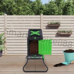 70L Chamber Compost Tumbler Outdoor Tumbling Composting Bins 360° Rotation Volume Garden Composter Single-Chamber