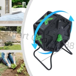 70L Chamber Compost Tumbler Outdoor Tumbling Composting Bins 360° Rotation Volume Garden Composter Single-Chamber