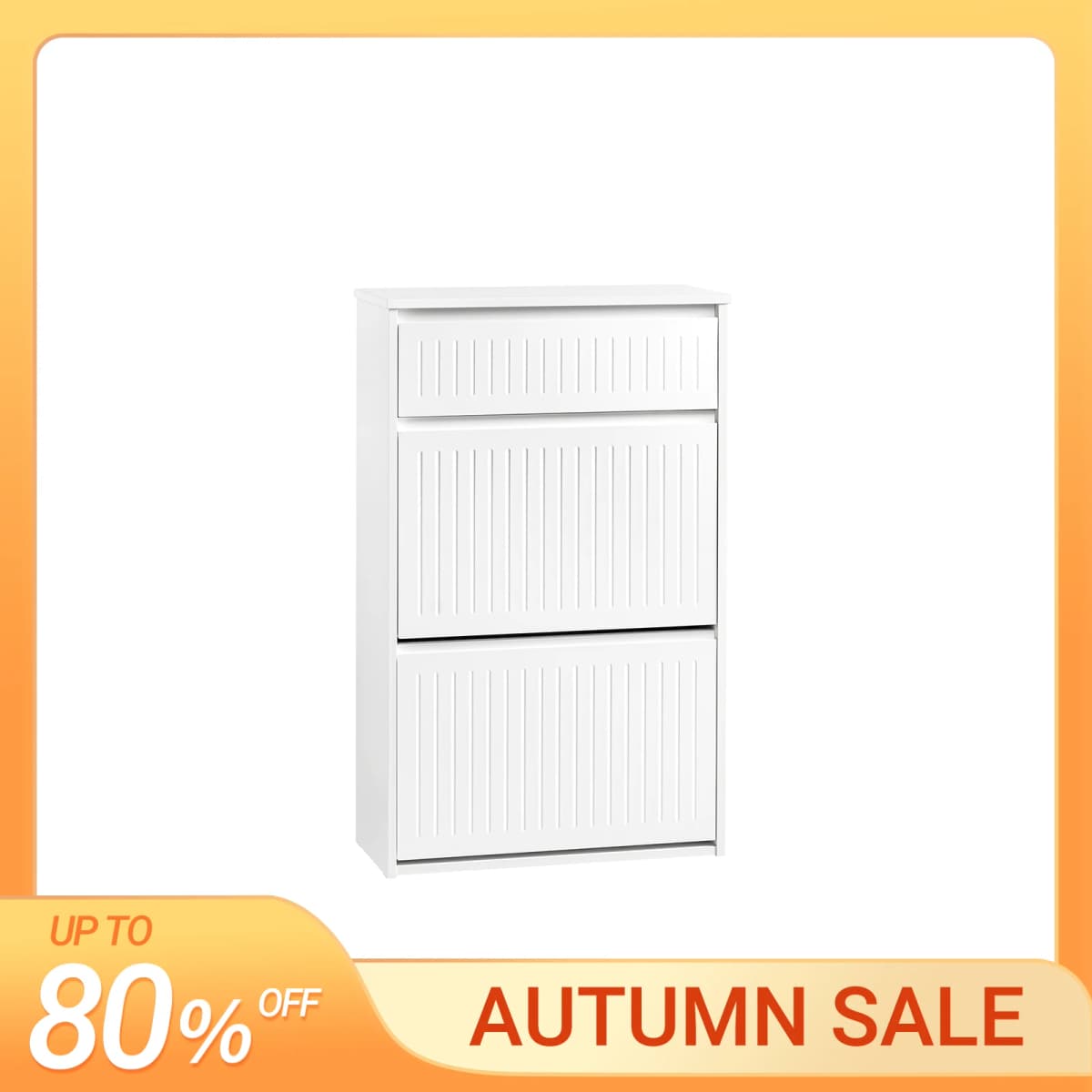 SoBuy FSR165 Shoe dump truck with 2 flaps Shoe shelf Shoe Cabinet narrow shoe rack with 4 shelf surfaces Shoe chest of drawers