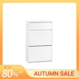 SoBuy FSR165 Shoe dump truck with 2 flaps Shoe shelf Shoe Cabinet narrow shoe rack with 4 shelf surfaces Shoe chest of drawers