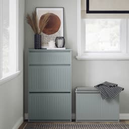 SoBuy FSR165 Shoe dump truck with 2 flaps Shoe shelf Shoe Cabinet narrow shoe rack with 4 shelf surfaces Shoe chest of drawers