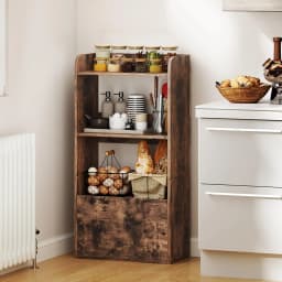 Bookcase with Drawer, Standing Shelf with 2 Compartments,Storage Shelf for Living Room, Bedroom, 55 x 29 x 105 cm (Rustic Brown)