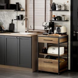SoBuy FKW118-PF serving trolley with 1 removable storage struhe kitchen trolley on roller trolley bar cart