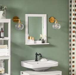 SoBuy FRG129 mirror wall mirror bathroom mirror with shelf BHT: 40x49x10cm