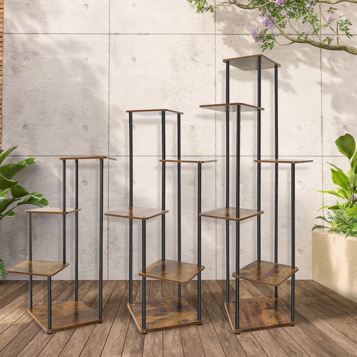 EFAN Plant Stand 4/5/6 Tier Indoor Metal Plant Shelf for Multiple Plants Small Corner Flower Stand for Patio Garden Balcony Home