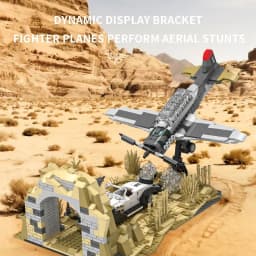 1232PCS Tunnel Car Plane Chase Fight Scene Building Blocks Movie Street View Model Bricks Desktop Display Toy Kids Holiday Gifts