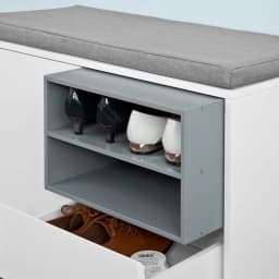 SoBuy FSR37-W bench with seat cushion, bed bench, shoe cabinet, coat rack bench, white, dimensions approximately: 80x46x35cm