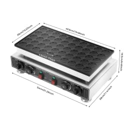 Cast Aluminum Dutch Pancake Maker, 50-Hole 850W×2 Heating, 50-300℃ Temperature Control Non-stick Mini Waffle Baker for Home Shop