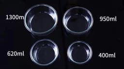 SIAZIH 1300 ML Round Glass Food Containers (With Lids), Set of 4, Airtight Food Storage Containers, BPA-Free