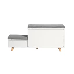 SoBuy FSR125-WN Shoe bench with 2 seats and 1 sliding door bench seat with storage plank bench Shoe chest seat chest of drawers for children