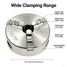 3-Jaw Self-Centering Lathe Chuck 125mm Diameter 3000r/min Centering Precision 0.07mm for CNC Drilling K11-125
