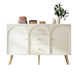 KOMHTOM chest of drawers with 2 doors and 3 drawers, white door chest of drawers with push box, adjustable shelf for living room and sleeping Zim