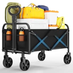 Collapsible Beach Wagon Beach 50L Foldable Wagon Cart with 50 kg Weight Capacity Heavy Duty Utility Garden Cart