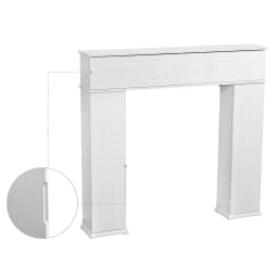 Rosahqnda Modern White Fireplace Fireplace Fireside Console with Secret Compartment Large Storage Room Decorative Fireplace Wood Console Fireplace