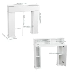 Rosahqnda Modern White Fireplace Fireplace Fireside Console with Secret Compartment Large Storage Room Decorative Fireplace Wood Console Fireplace