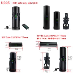 Bottle EBike Battery Pack 36V 10.5Ah 48V 7Ah With Branded 18650 Li-ion Cell Pack Bafang TSDZ2 750W 500W 350W 250W Mini Batteries