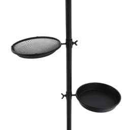 Bird Feeder Pole with 4 Hooks 2 Tray Birdhouse Pole Adjustable Height Outdoor Bird Feeder Pole with Squirrel Proof Baffle for Ga