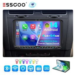 9" Android 14 4G+64G Wireless Carplay Car Stereo Radio for VW Golf 5 6 Polo Passat B6 Touran Tiguan Sharan GPS NAVI WIFI RDS SWC