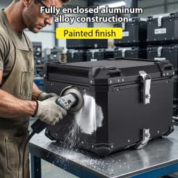 65L Aluminum Motorcycle Trunk Box Waterproof Top Box Tail Box Trunk Universal Motorbike Storage Case Tail Box Luggage