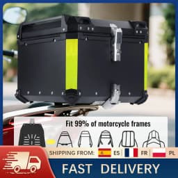 65L Aluminum Motorcycle Trunk Box Waterproof Top Box Tail Box Trunk Universal Motorbike Storage Case Tail Box Luggage