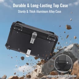 65L Aluminum Motorcycle Trunk Box Waterproof Top Box Tail Box Trunk Universal Motorbike Storage Case Tail Box Luggage