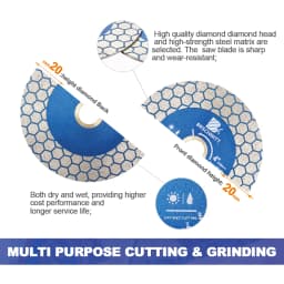 BRSCHNITT Diamond Cutting Disc Saw Blade Double-sided Cutter for Ceramic Tile Porcelain Dia 125mm Cut Plate Cutting Disc