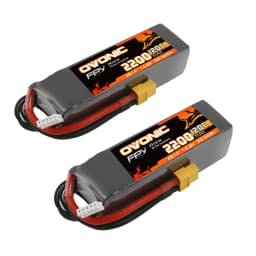 Ovonic 120C 4S 2200mAh 14.8V High-Rate LiPo Battery with XT60 Connector for RC FPV Racing Drone/Heli/Car 2 Pack