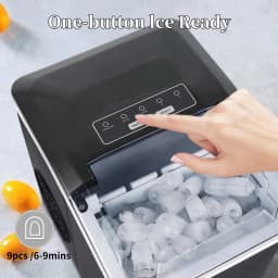 Portable Ice Maker Machine 12KG/24H Fast Ice Making in 6Min with Self-Cleaning LED Automatic Mini Electric Bullet Ice Cube Maker