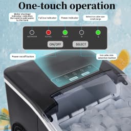 Portable Ice Maker Machine 12KG/24H Fast Ice Making in 6Min with Self-Cleaning LED Automatic Mini Electric Bullet Ice Cube Maker