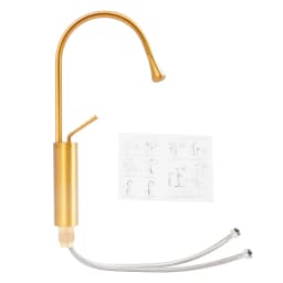 360 Degree Swivel Brass Gold Water Faucet Deck Mount, Modern Rotatable Bathroom Faucet with 2* Water Hoses