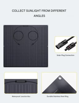 Solar Energy Kit 480W | 2 Panels, 18 Efficiency, Easy installation for Homes, camping cars and Off-Grid Systems, Flexible Panels, High performance