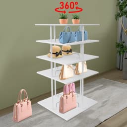 4-tier Rotating Storage Rack Organizer Display Tower for Home Stores Shoes Toys Bags Plants