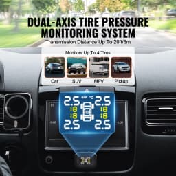 SucceBuy RV Tire Pressure Monitoring System, Universal Wireless Car Alarm System, Waterproof TPMS Sensors Set with 5 Alarm Modes