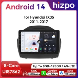 10.1" Hizpo 2Din Androird13 Car Radio for Hyundai Tucson 2 IX35 2011 - 2017 Auto CarPlay UI7862 Multimedia GPS DSP RDS 360CAM