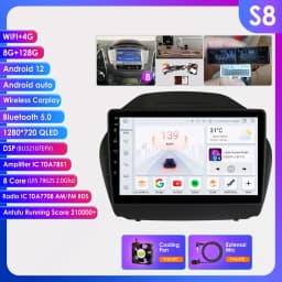 10.1" Hizpo 2Din Androird13 Car Radio for Hyundai Tucson 2 IX35 2011 - 2017 Auto CarPlay UI7862 Multimedia GPS DSP RDS 360CAM