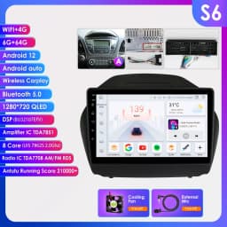 10.1" Hizpo 2Din Androird13 Car Radio for Hyundai Tucson 2 IX35 2011 - 2017 Auto CarPlay UI7862 Multimedia GPS DSP RDS 360CAM