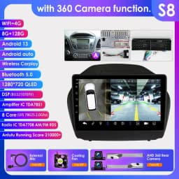 10.1" Hizpo 2Din Androird13 Car Radio for Hyundai Tucson 2 IX35 2011 - 2017 Auto CarPlay UI7862 Multimedia GPS DSP RDS 360CAM