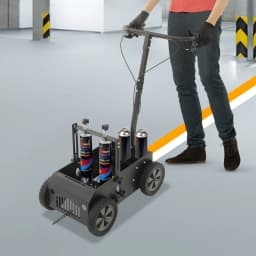 Double Line Striping Machine Adjustable Height (5.1-11.6in) & Line Width (3.9-5.1in) for Parking Lot/Sports Field/Court Marking