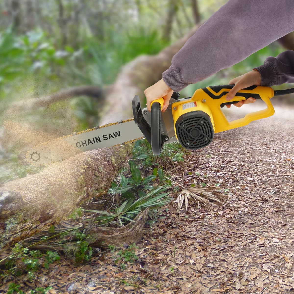 2000W 16Inch Chainsaw 405-7 All Copper Yellow, Powerful & Efficient Adjustable Chain Tension for Cutting Different Kind Wood