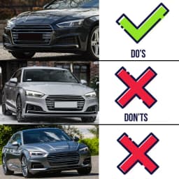 8W6807681F 8W6807682F Front Bumper Fog Light Lamp Grille Grill Cover for Audi Audi A5 S5 2018 2019 Lower Bumper Grill Magickit